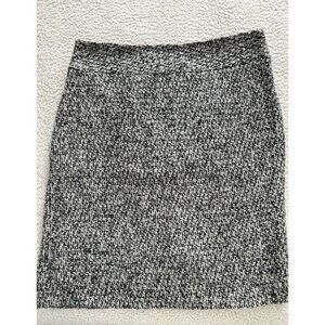Van Heusen Studio Womens Black Tan Gray White Tweed Pencil Mini Skirt Size 4